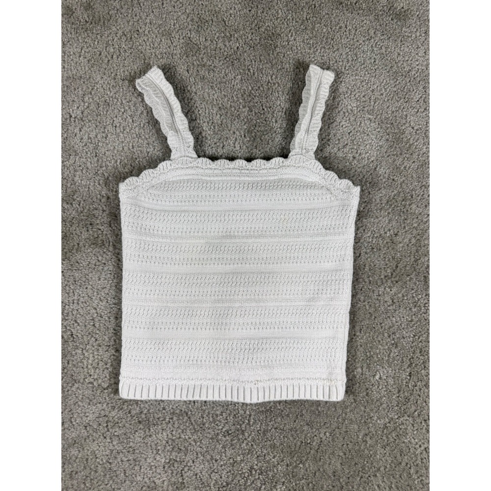 Abercrombie Kids Girls Light Blue Knit Ruffle Strap Tank Top Size 7/8 250S1407